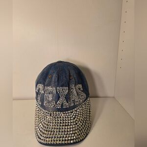 Nollia Denim Cap with Rhinestone Embellishments